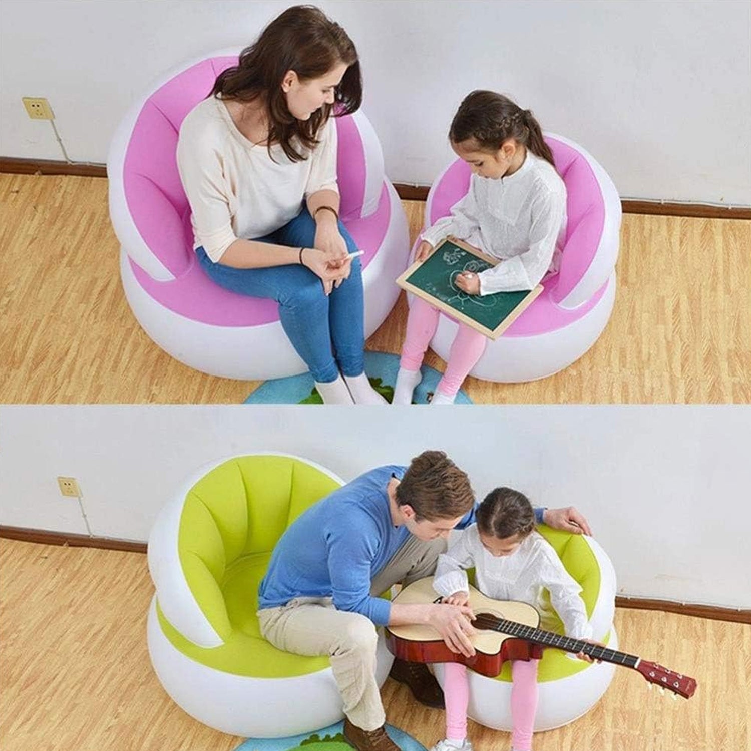 Kids inflatable sofa chair with backrest & Foot Air Pump with Hose (1 Set / 85x74 Cm Approx) Kids inflatable sofa chair with backrest & Foot Air Pump with Hose (1 Set / 85x74 Cm Approx)